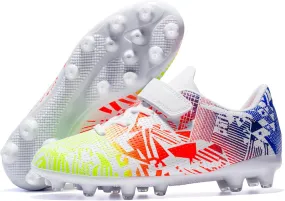 Boys Soccer Cleats for Kids Athletic Turf Shoes for Outdoor Training Easy to Wear Kids Soccer Shoes