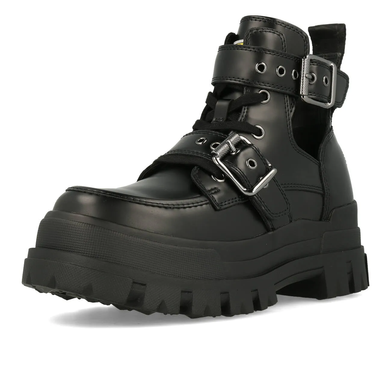 Buffalo Aspha Bike Bootie Flat Damen Vegan Box Nappa Black