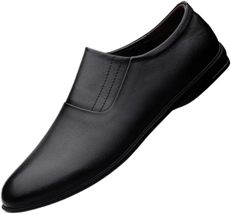 Casual Business Oxford Leather Shoes Men Genuine Leather Shoes Luxury Loafers Men Lightweight Comfortable Moccasin Flat Slip-On Mens Shoes Casual Driving Shoes