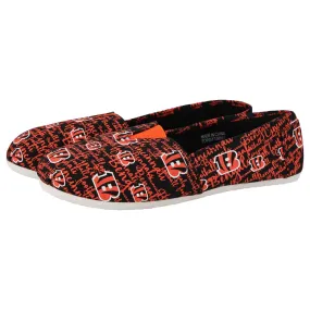 Cincinnati Bengals NFL Womens Script Print Canvas Shoes