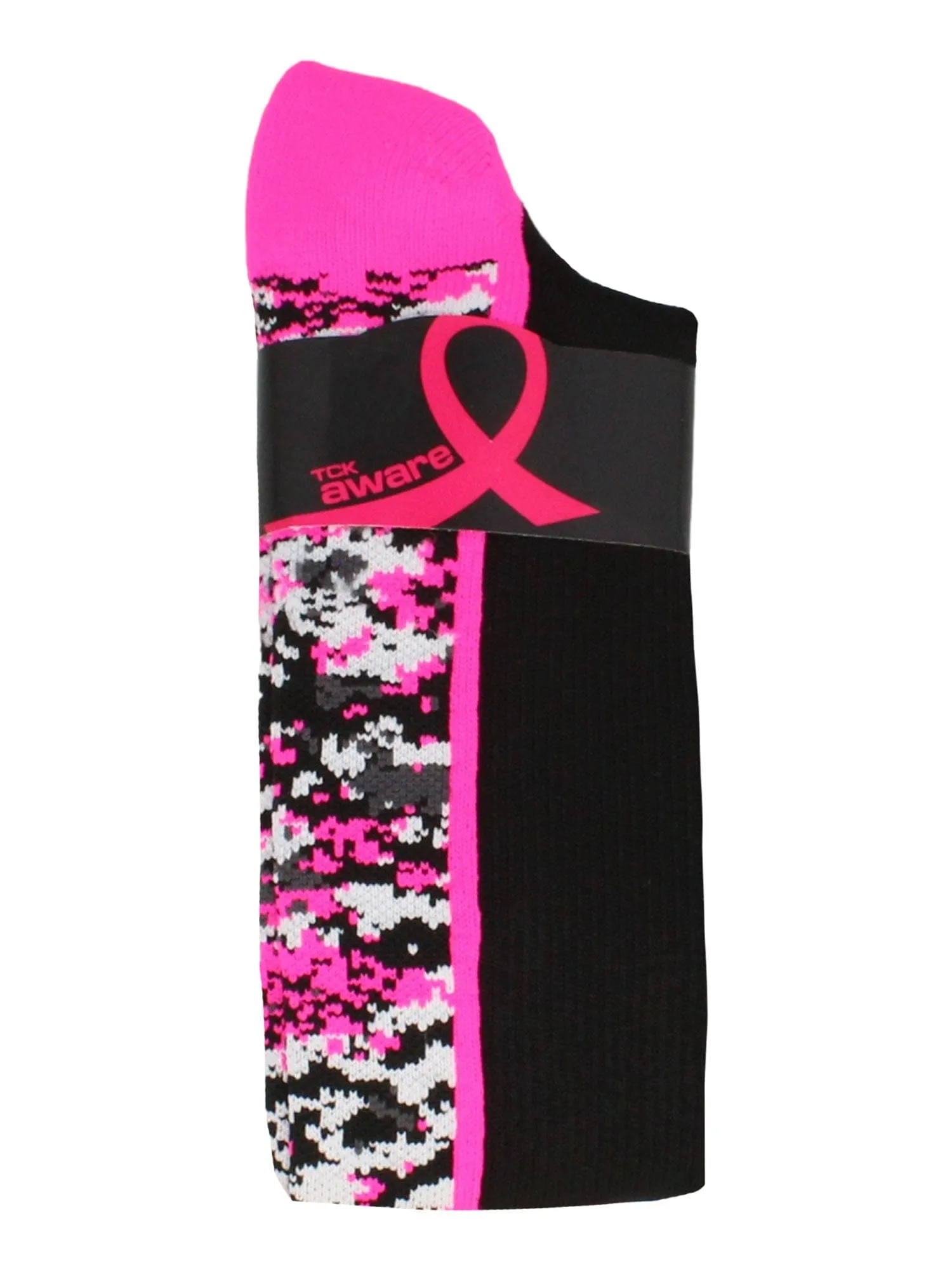Digital Camo Aware Over the Calf Socks Pink Ribbon Softball Soccer Football