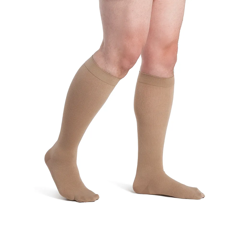 Dynaven Opaque Ribbed Men's Knee High 20-30 mmHg w/ Silicone Top