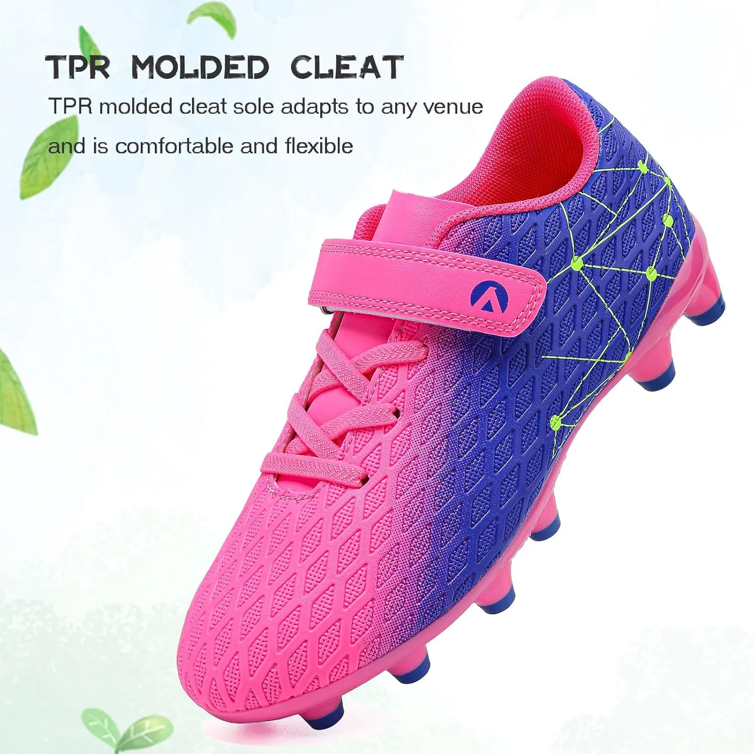 Kids Soccer Cleats Boys Girls Firm Ground Soccer FG/AG Soccer Athletic Outdoor Football Shoes Youth Turf Soccer Cleat Soccer Shoes for Little/Big Kid