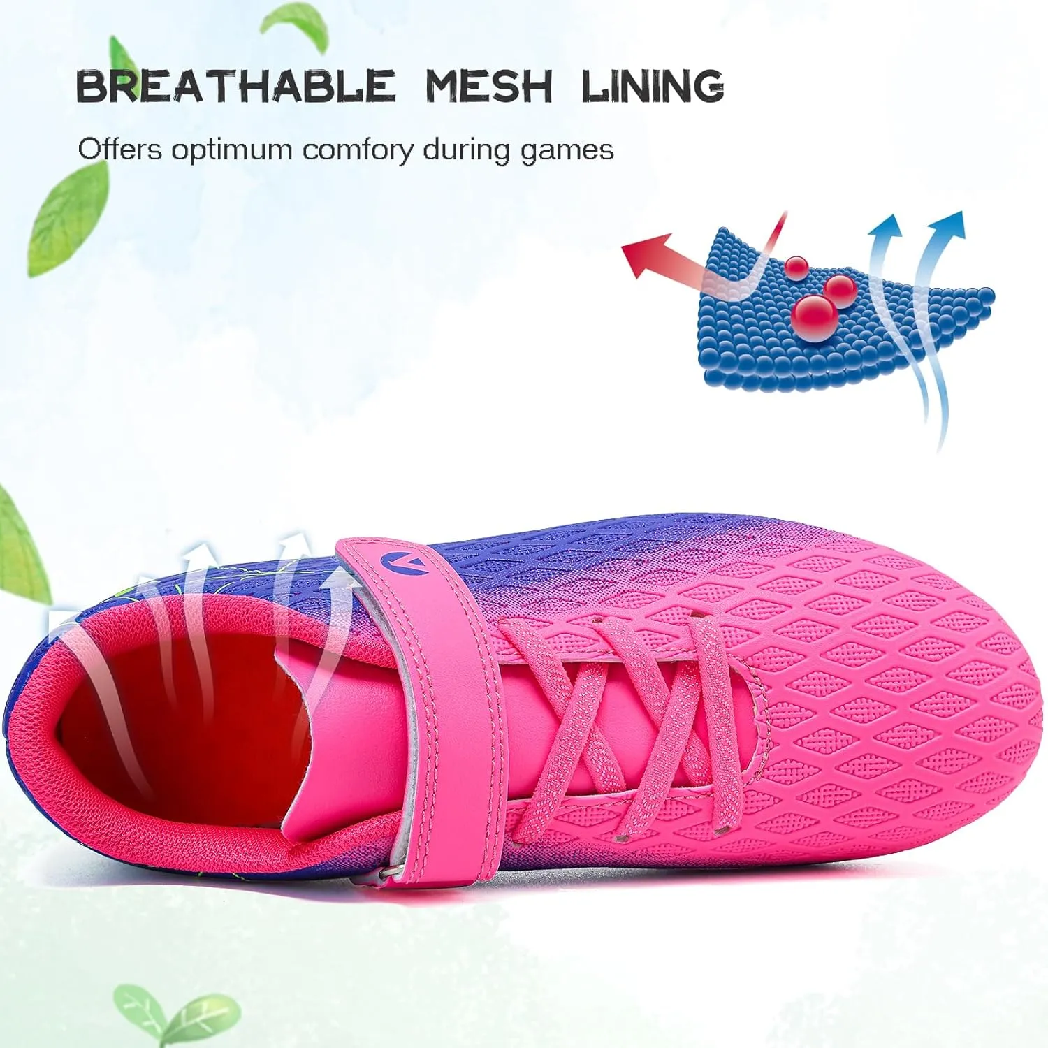 Kids Soccer Cleats Boys Girls Firm Ground Soccer FG/AG Soccer Athletic Outdoor Football Shoes Youth Turf Soccer Cleat Soccer Shoes for Little/Big Kid
