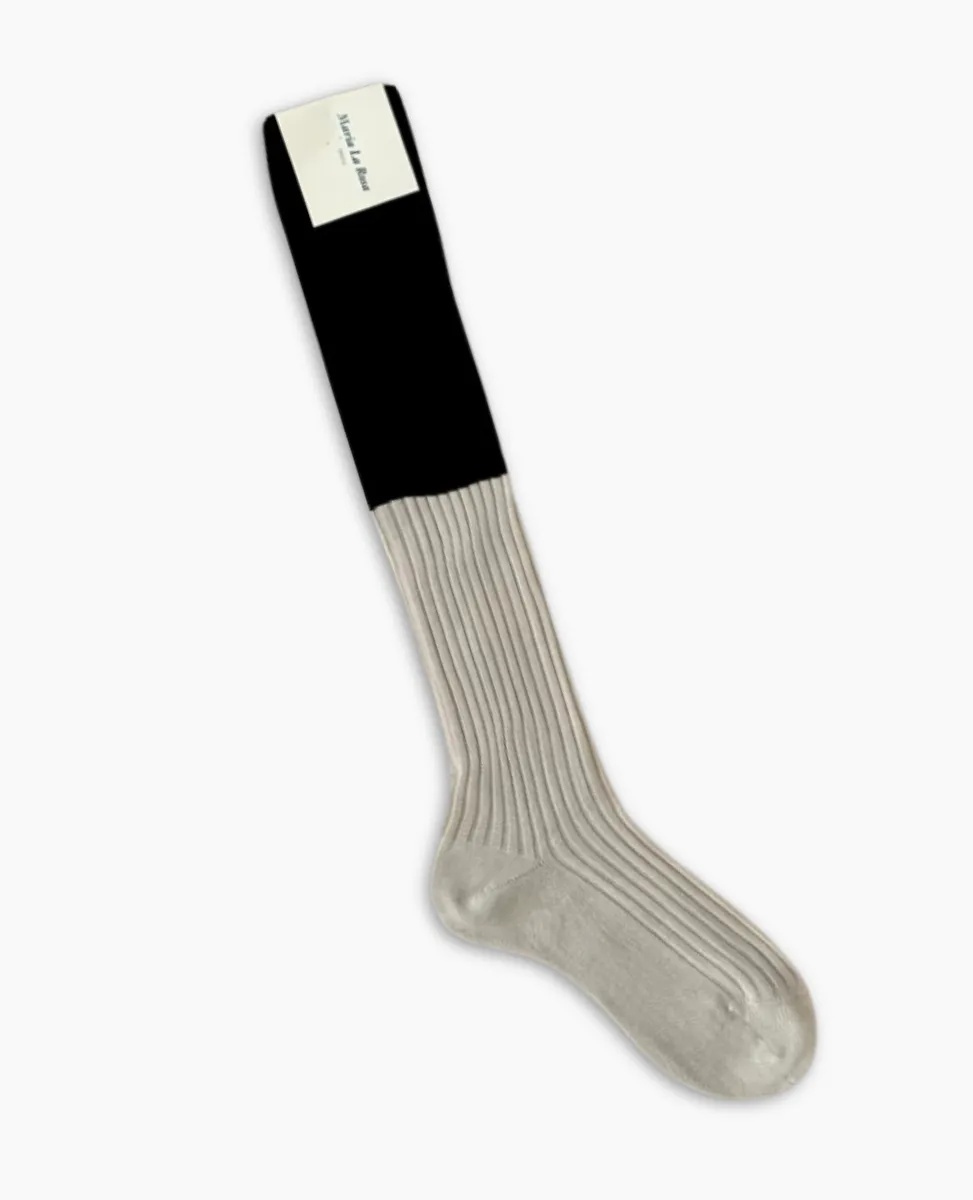 Maria La Rosa Black & Tan Knee High Socks