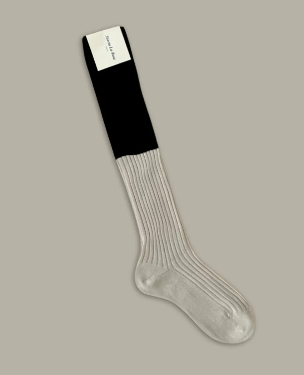 Maria La Rosa Black & Tan Knee High Socks