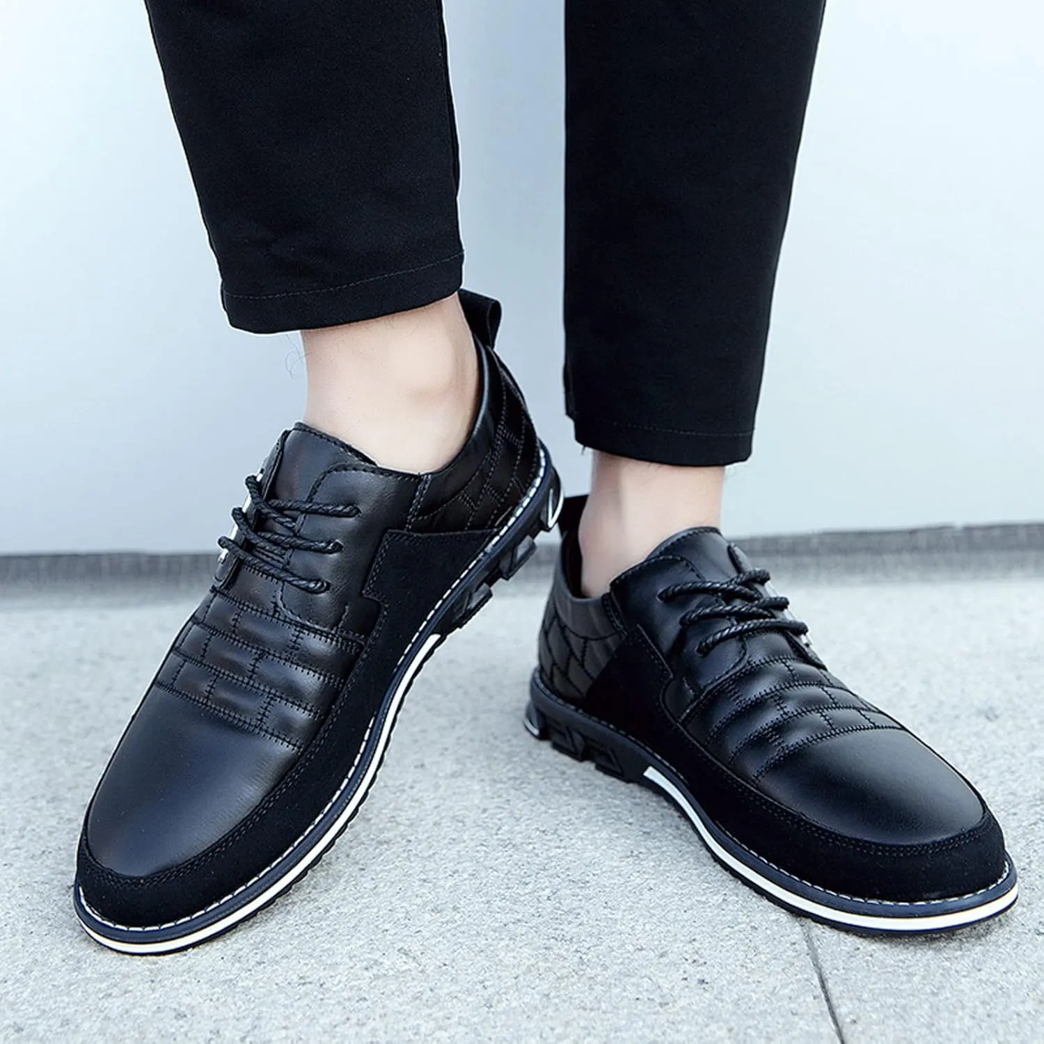 Meidiastra Men Casual Shoes Fashion Walking Shoes Loafers Casual Business Leather Shoes Flat Driving Shoes Dress Sneakers for Male