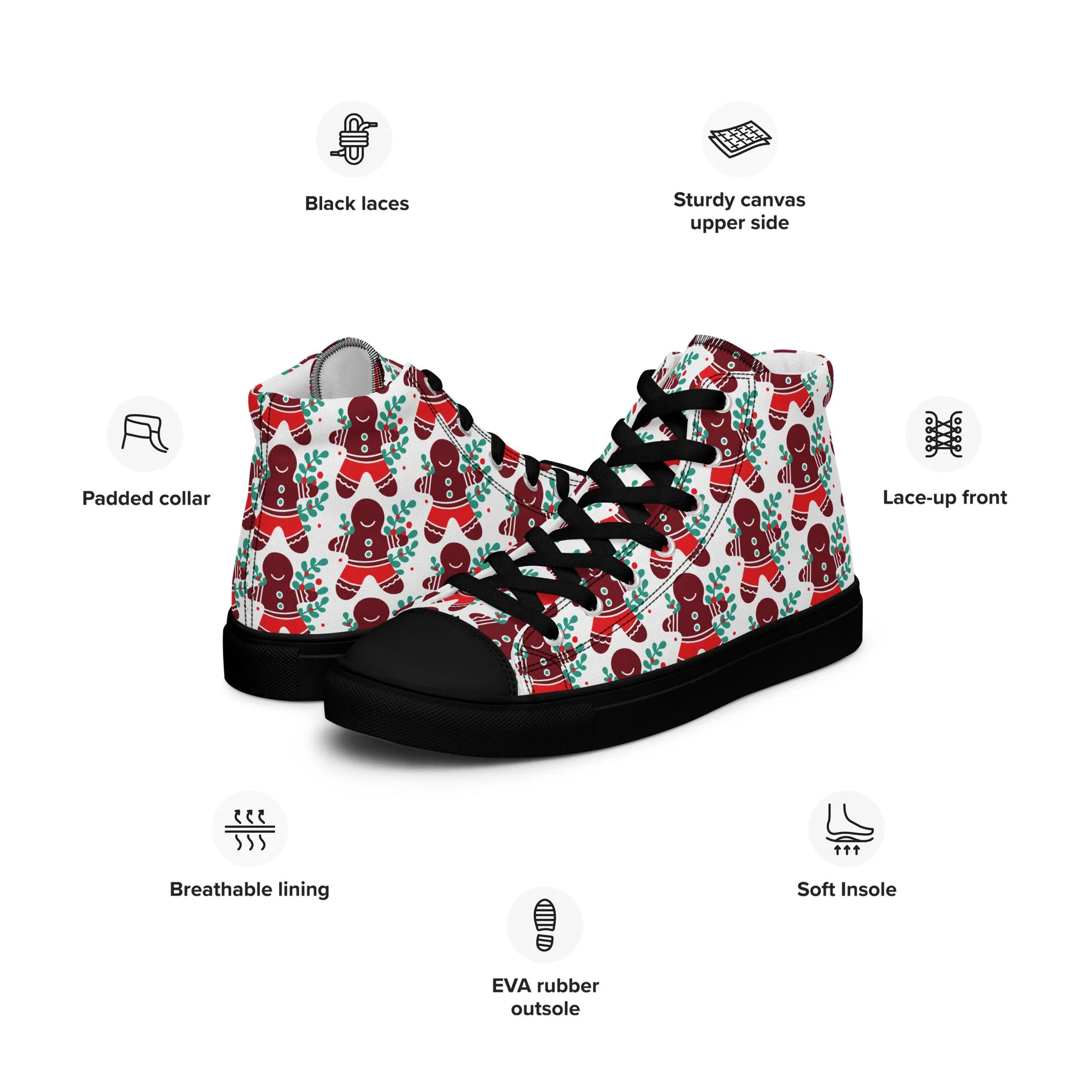 Men Christmas High Top Canvas Shoes (Glamourange Holiday Magic Canvas Shoes For Men - 008)