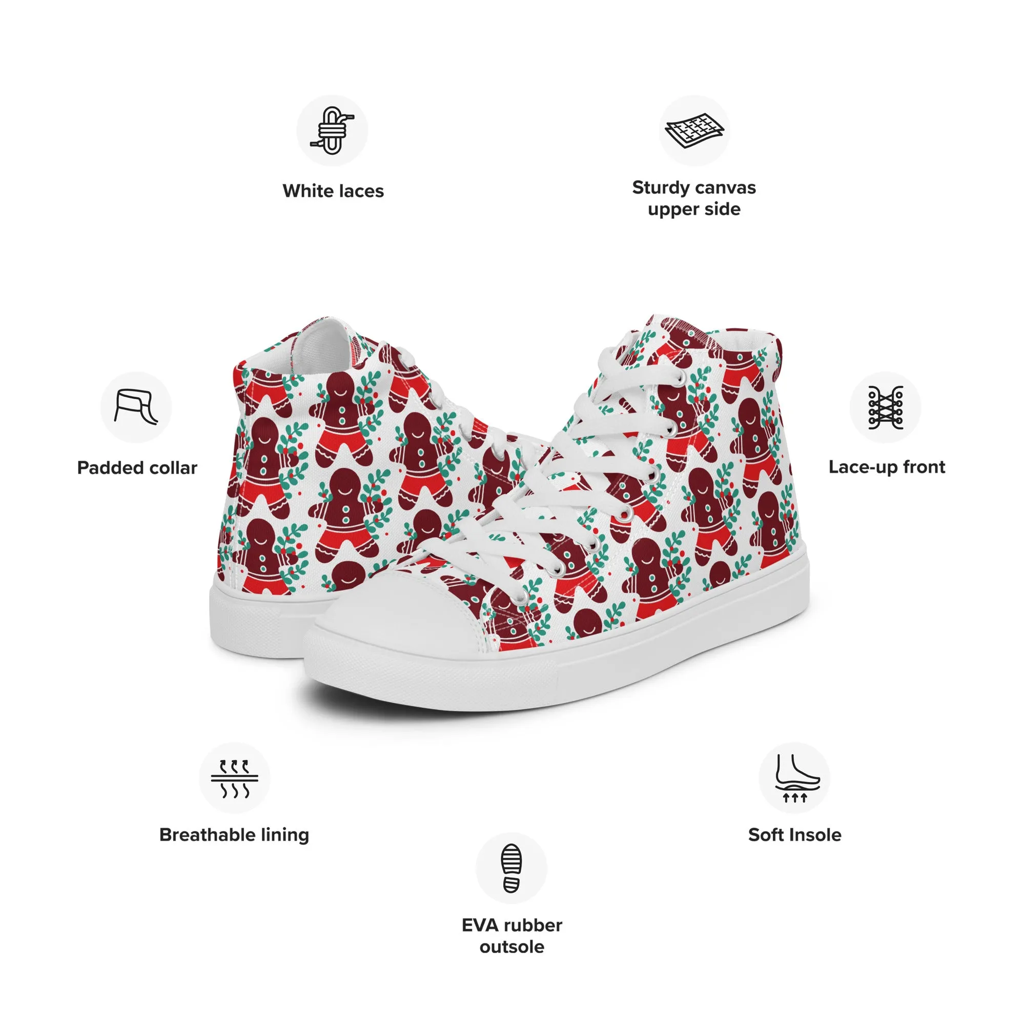 Men Christmas High Top Canvas Shoes (Glamourange Holiday Magic Canvas Shoes For Men - 008)