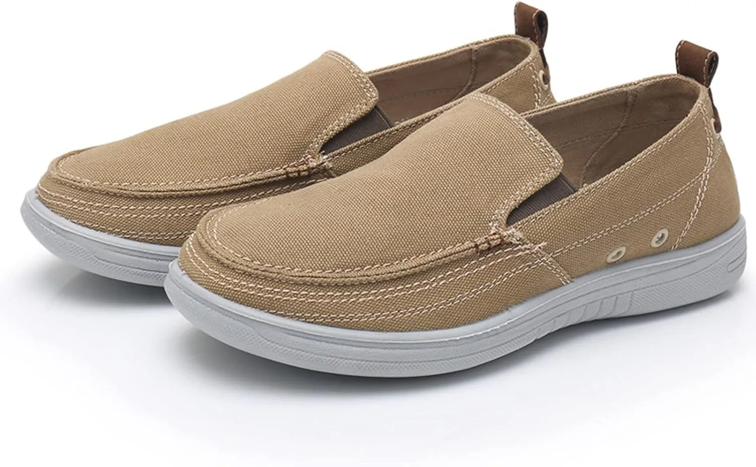 Men's Canvas Stirrup Shoes Casual Comfortable Non-Slip Sneakers Flat Bottom Breathable Soft Bottom Driving Walking Boat Shoes