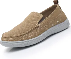 Men's Canvas Stirrup Shoes Casual Comfortable Non-Slip Sneakers Flat Bottom Breathable Soft Bottom Driving Walking Boat Shoes