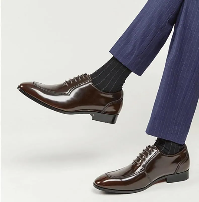 Men's Casual Genuine Leather Lace Up Flats Hand-Sewed Walking Driving Shoes Office Working Premium Leather Derby