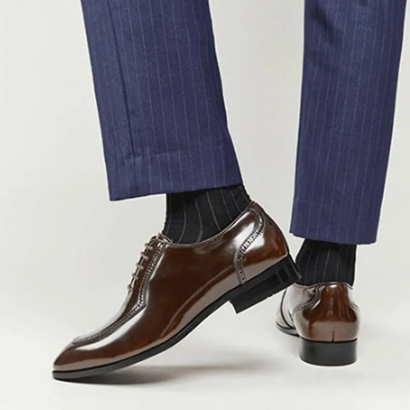 Men's Casual Genuine Leather Lace Up Flats Hand-Sewed Walking Driving Shoes Office Working Premium Leather Derby