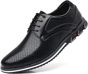 Mens Dress Shoes Breathable Business Oxford Derby Orthopedic Leather Shoes Casual Shoes Business Office Oxfords