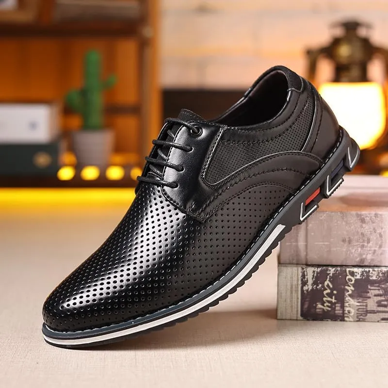 Mens Dress Shoes Breathable Business Oxford Derby Orthopedic Leather Shoes Casual Shoes Business Office Oxfords