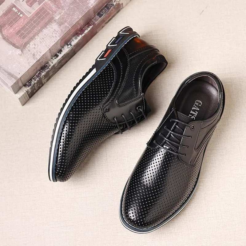 Mens Dress Shoes Breathable Business Oxford Derby Orthopedic Leather Shoes Casual Shoes Business Office Oxfords