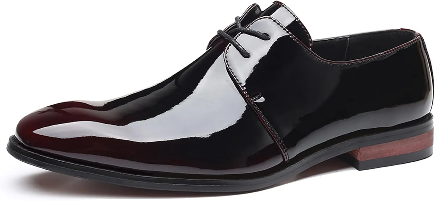 Men's Dress Shoes Casual Business Oxford Derby Leather Shoes PU Fashion Dress Sneakers Business Casual Derby Shoe
