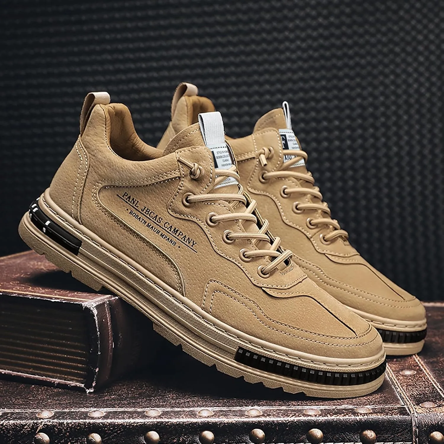 Mens Fashion Sneakers Flat Bottom Soft Sole High Top Lightweight Sports Shoes Casual Lace up Breathable Comfortable Simple Walking Shoes for Men
