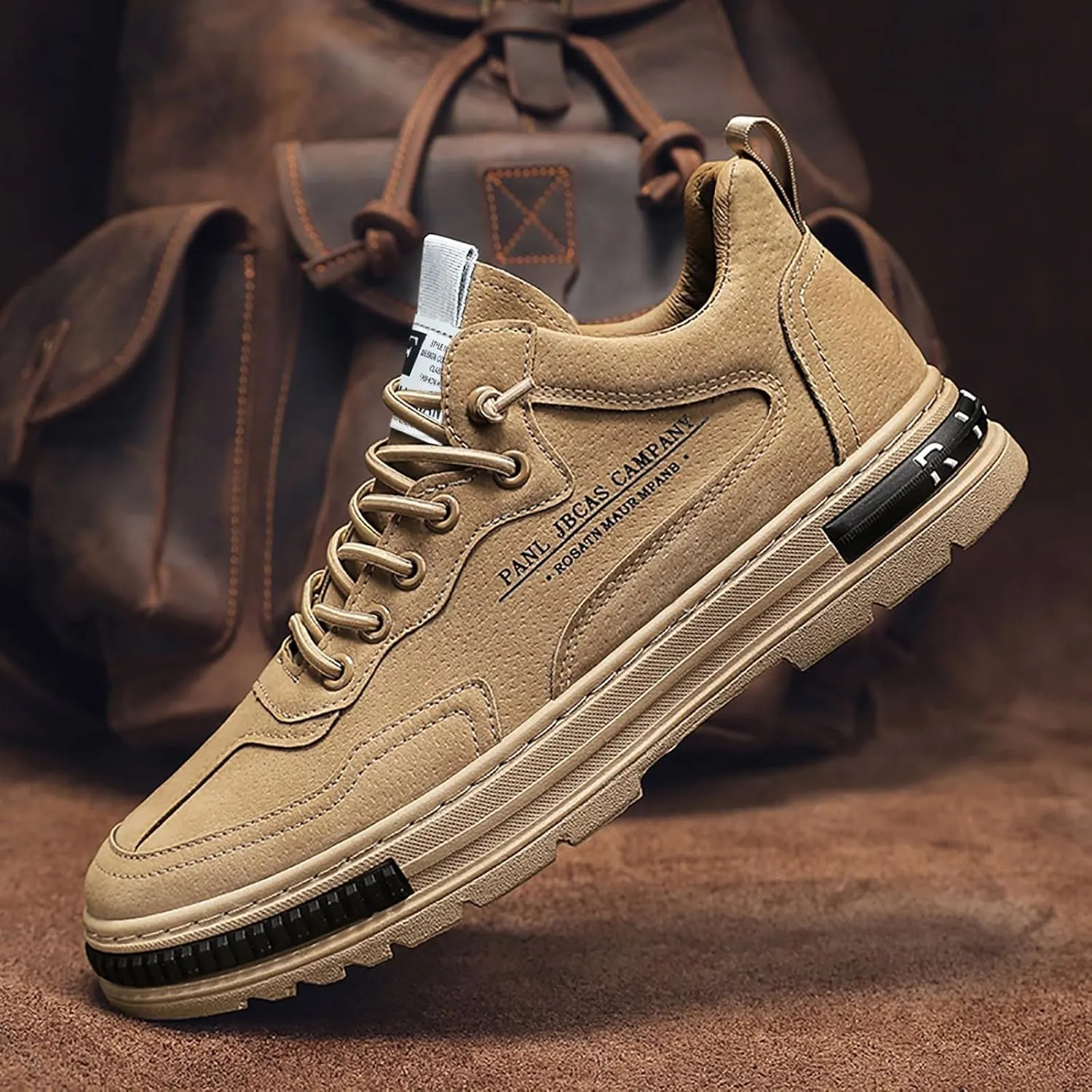 Mens Fashion Sneakers Flat Bottom Soft Sole High Top Lightweight Sports Shoes Casual Lace up Breathable Comfortable Simple Walking Shoes for Men