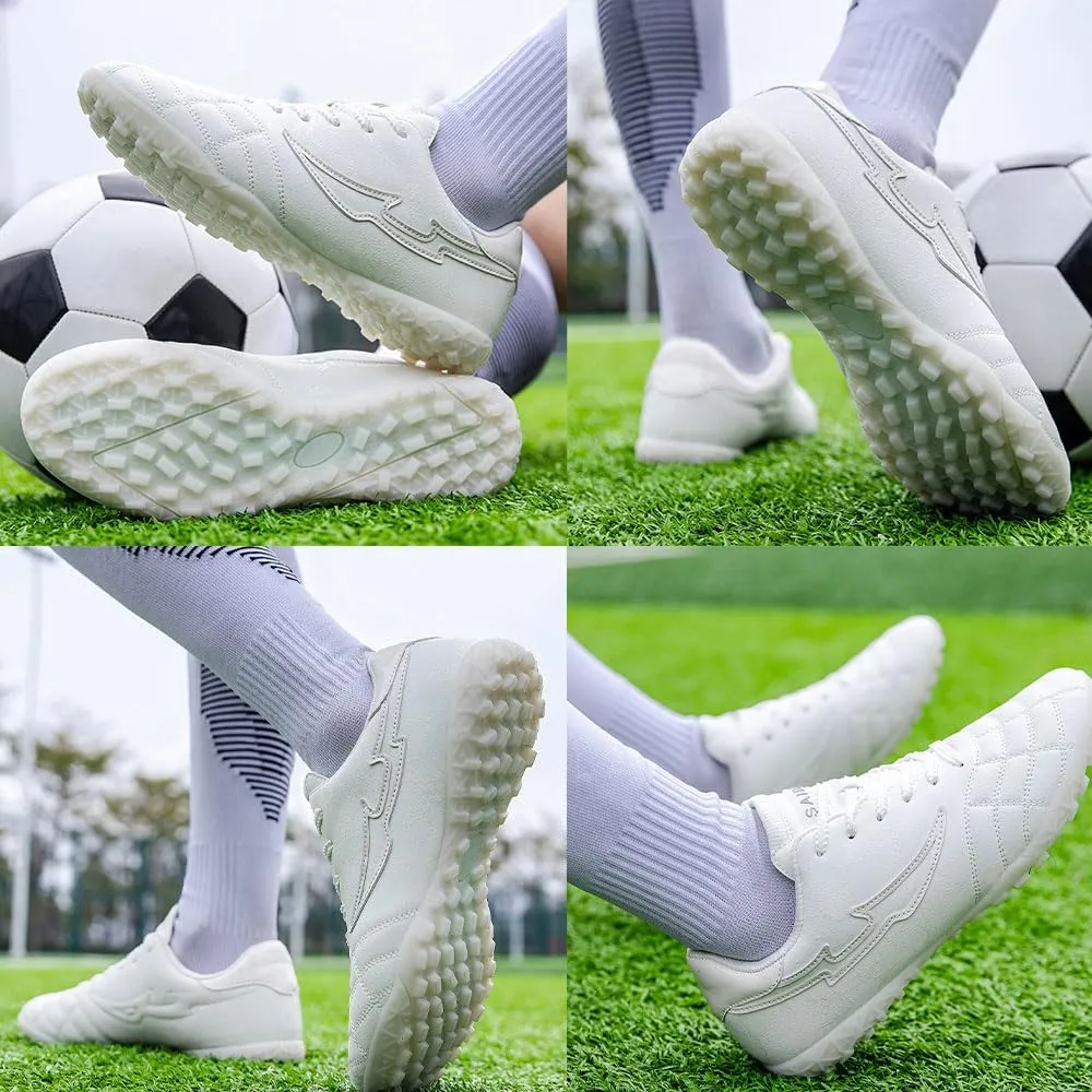 Mens Football Boots Astro Turf, Teenager Football Shoes, Low Top Professional Athletic Kids Football Trainers, Light Up Trainers, TF Anti-Slip Comfort Soccer Shoes for Indoor Outdoor