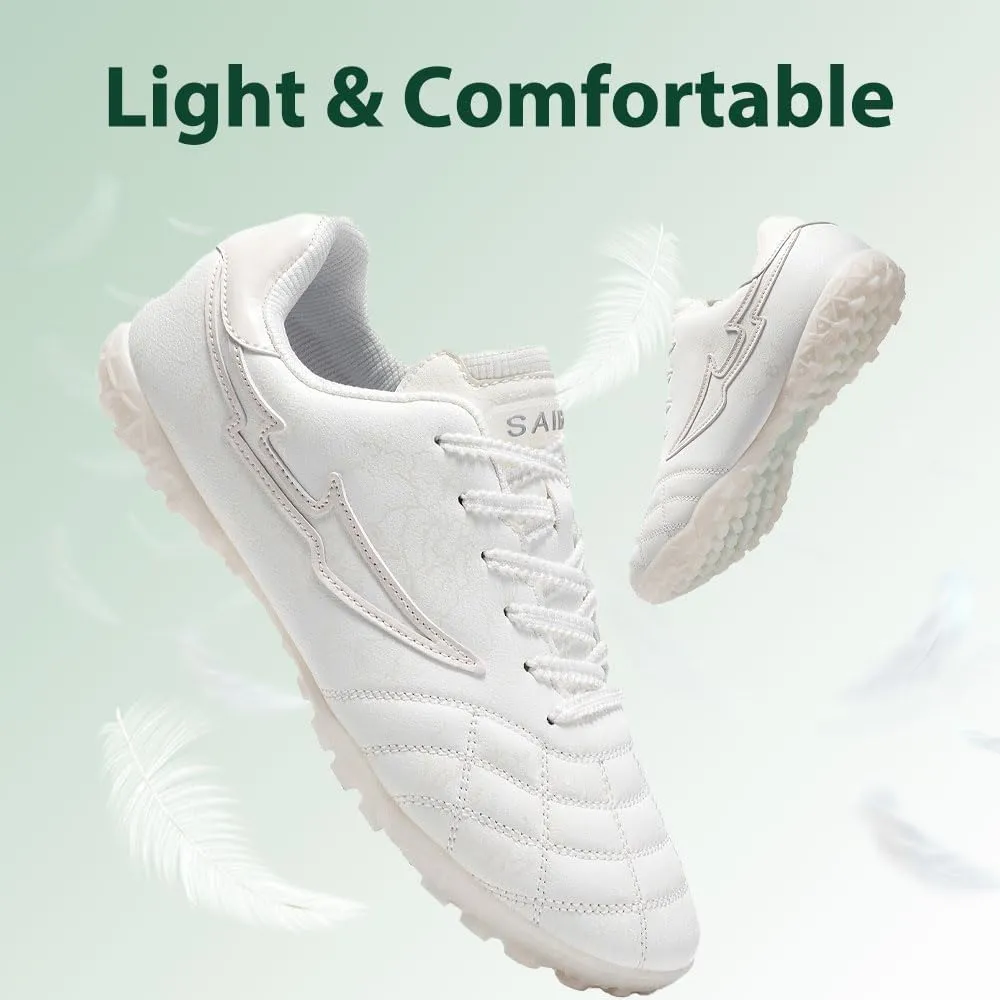 Mens Football Boots Astro Turf, Teenager Football Shoes, Low Top Professional Athletic Kids Football Trainers, Light Up Trainers, TF Anti-Slip Comfort Soccer Shoes for Indoor Outdoor
