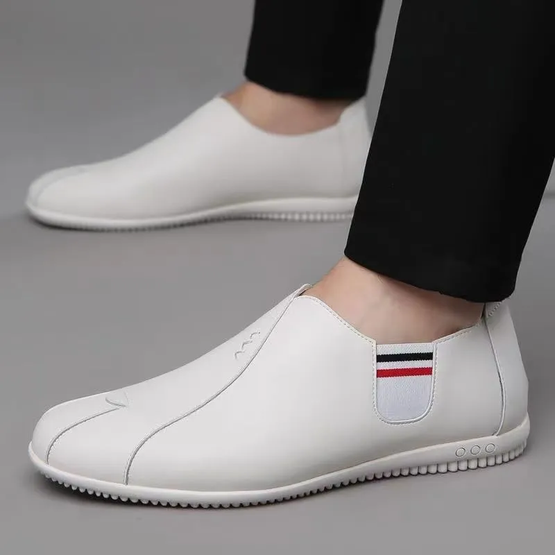 Men's Genuine Leather Slip on Loafers Lightweight Non Slip Soft Bottom Driving Business Work Casual Shoes