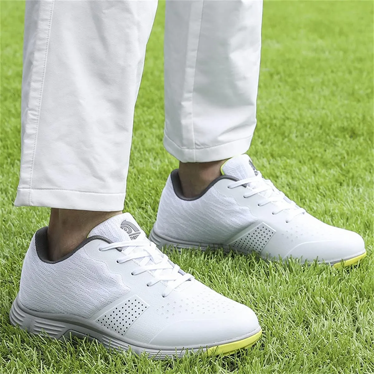 Mens Golf Trainers Mesh Lightweight Comfortable Athletic Fitness Fashion Sneakers Breathable Golfing Shoes