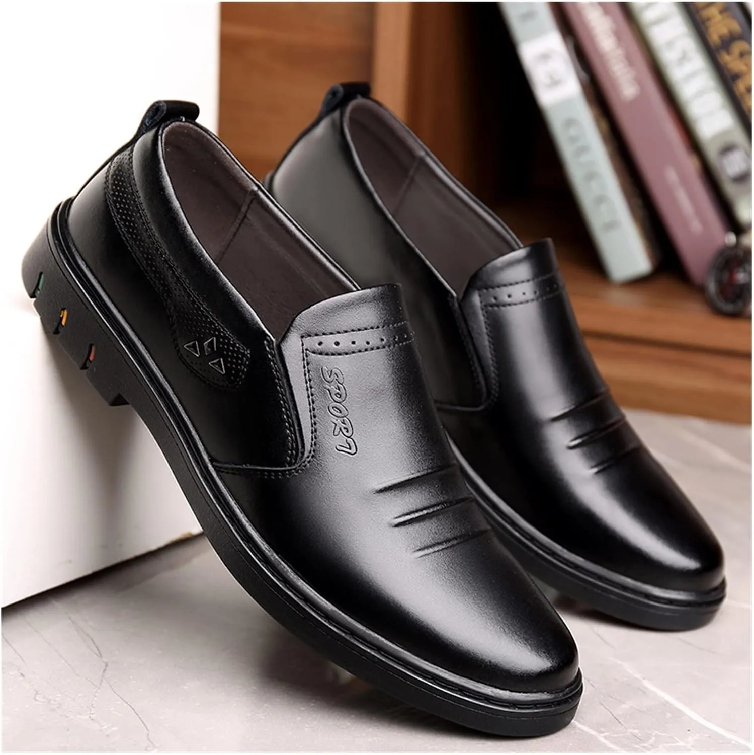 Men's Shoes Men's Leather Shoes Men's Genuine Leather Soft Leather British Business Casual Dad Shoes