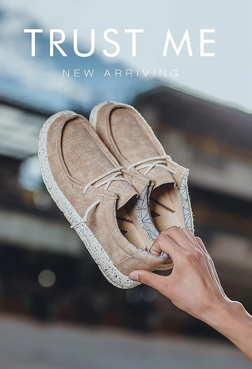 Men's Slip on Canvas Loafers,Flat Lace Up Comfort Good Arch Soft Sole Walking Shoes Deck Shoes Boat Shoes
