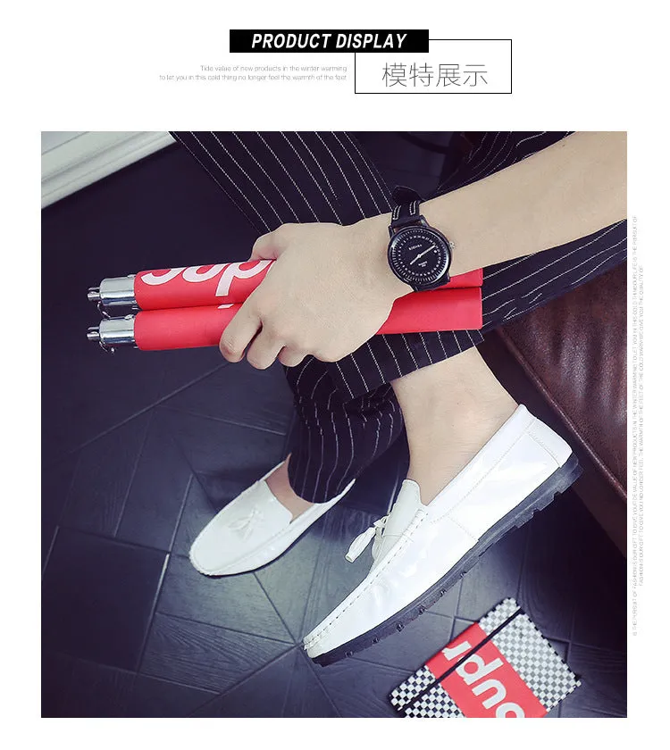 new men's driving peas shoes white lazy casual shoes breathable men's shoes single shoes generation