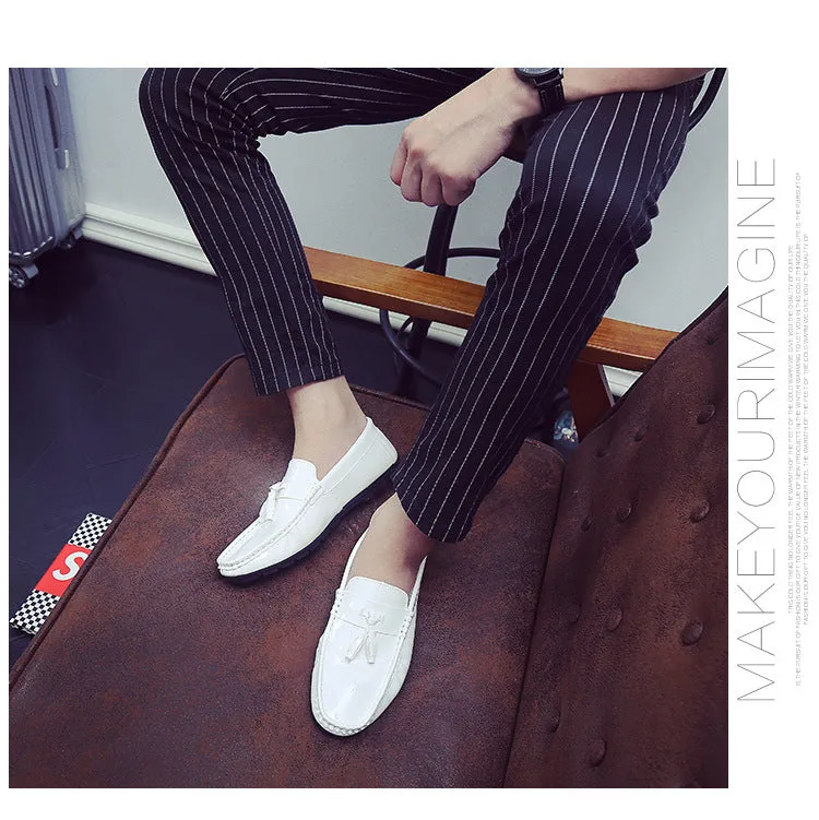 new men's driving peas shoes white lazy casual shoes breathable men's shoes single shoes generation