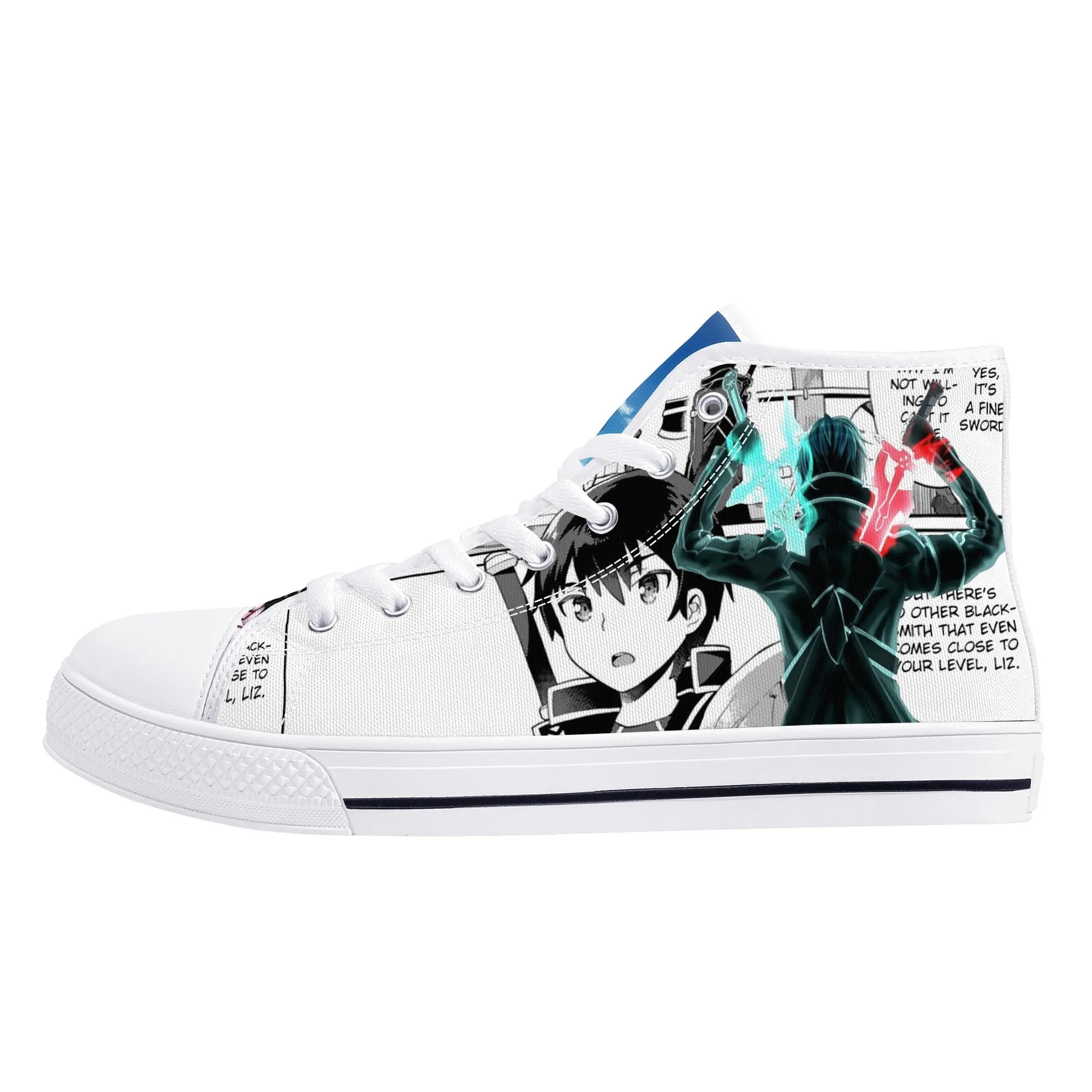 SAO Anime Mens High Top Canvas Shoes