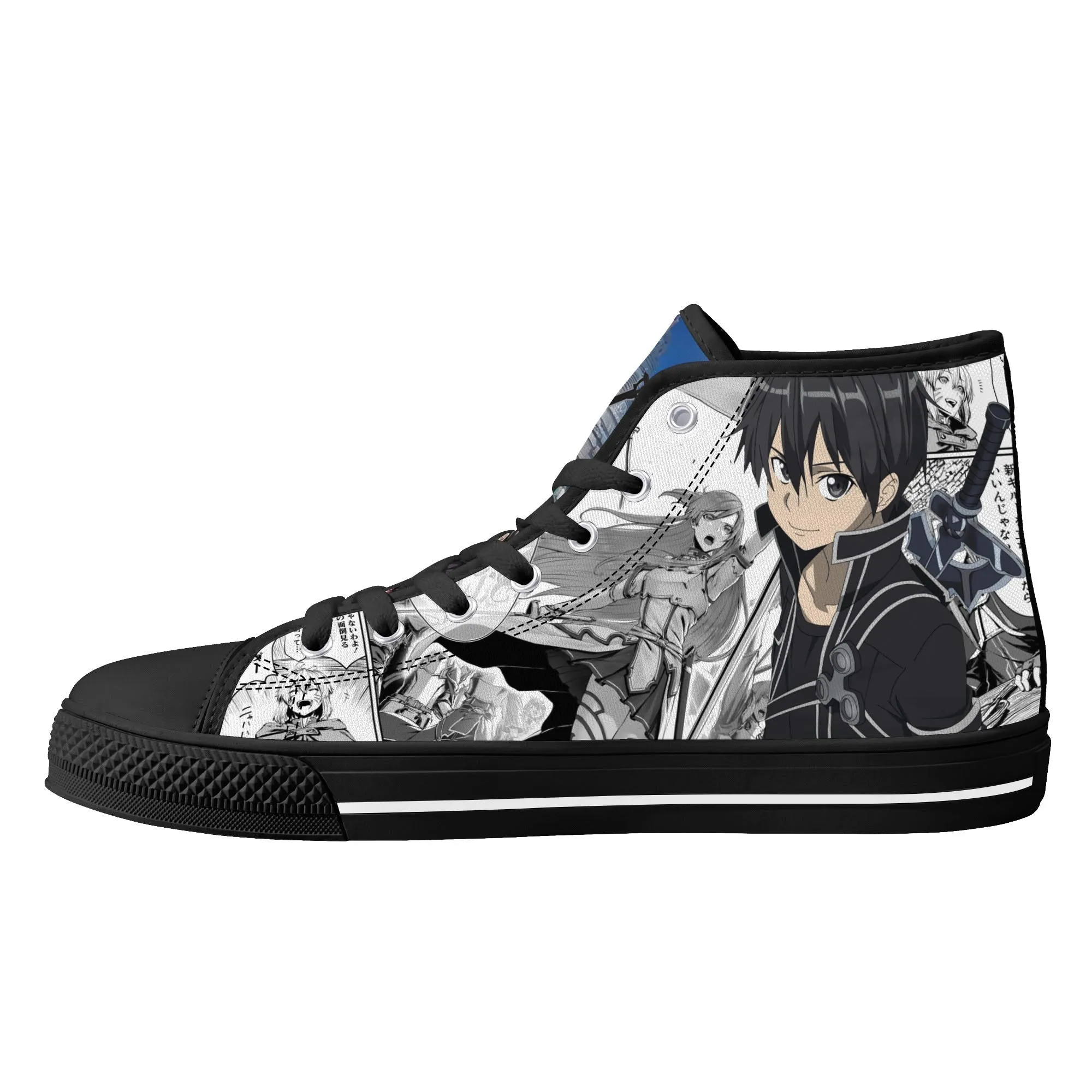 SAO Anime Mens High Top Canvas Shoes