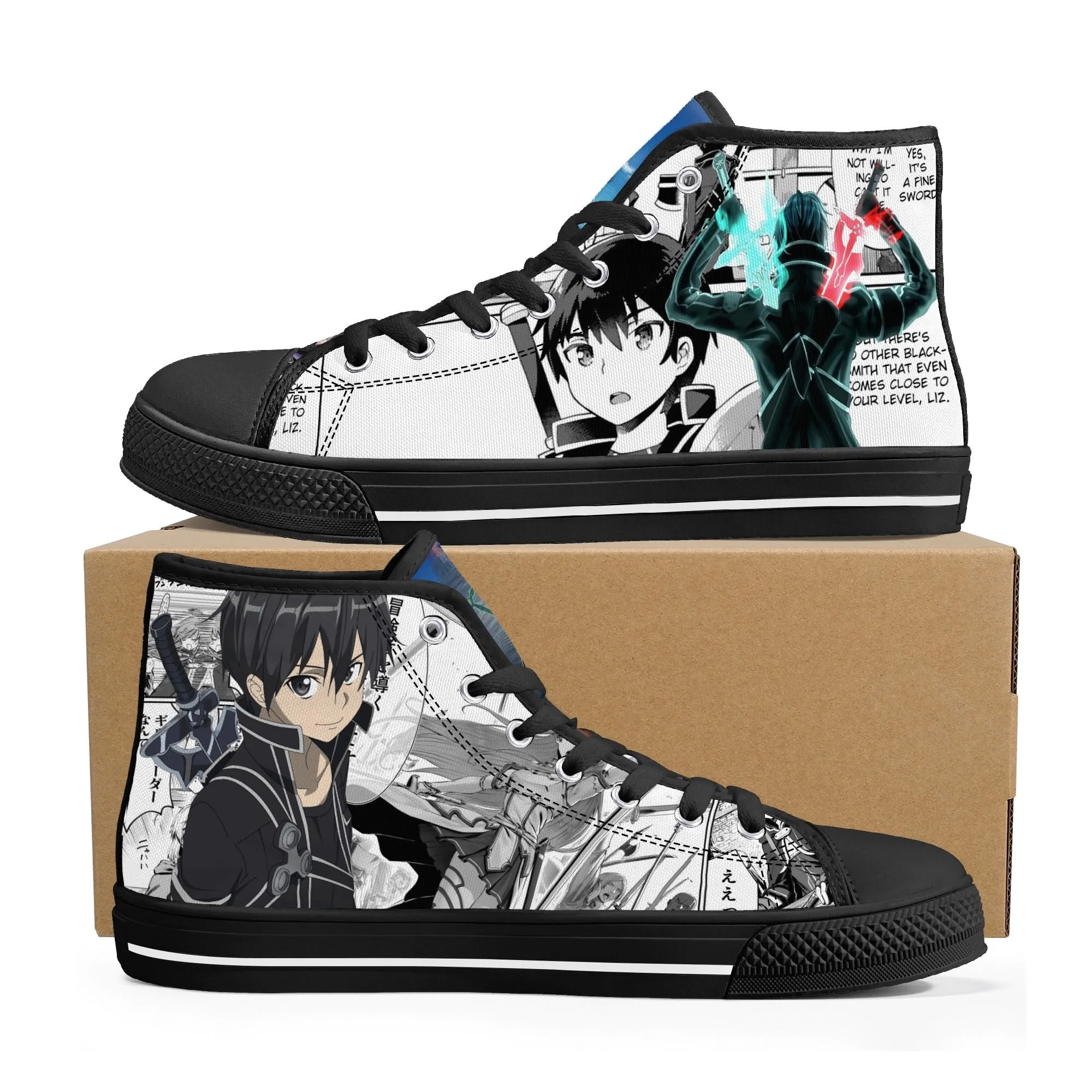 SAO Anime Mens High Top Canvas Shoes