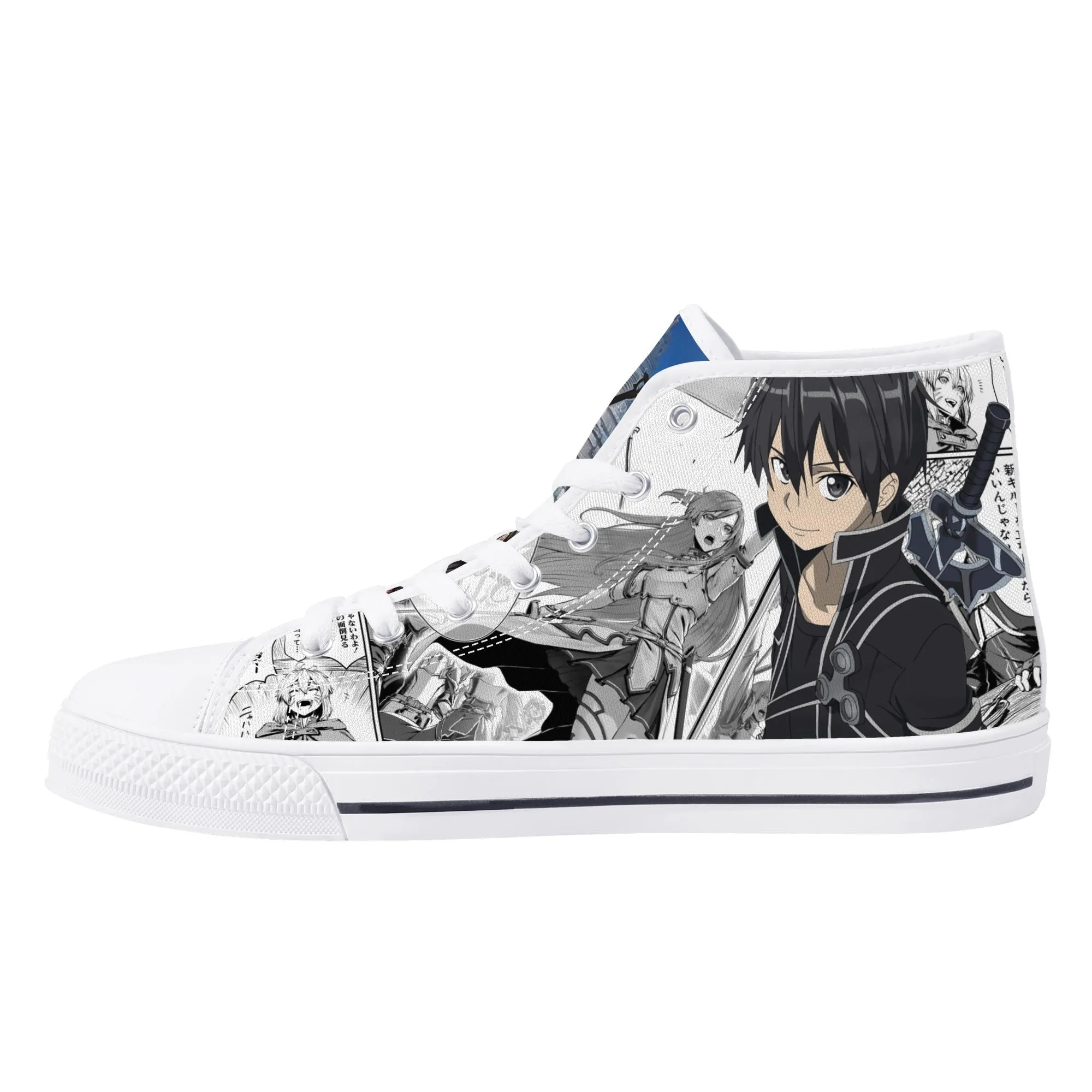 SAO Anime Mens High Top Canvas Shoes