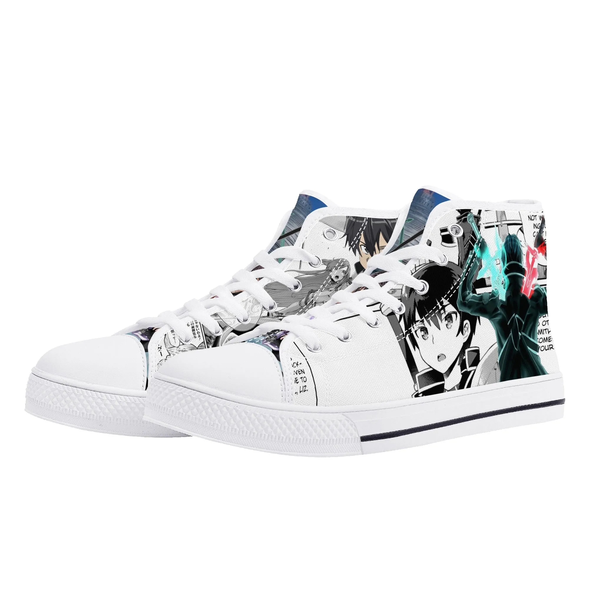 SAO Anime Mens High Top Canvas Shoes