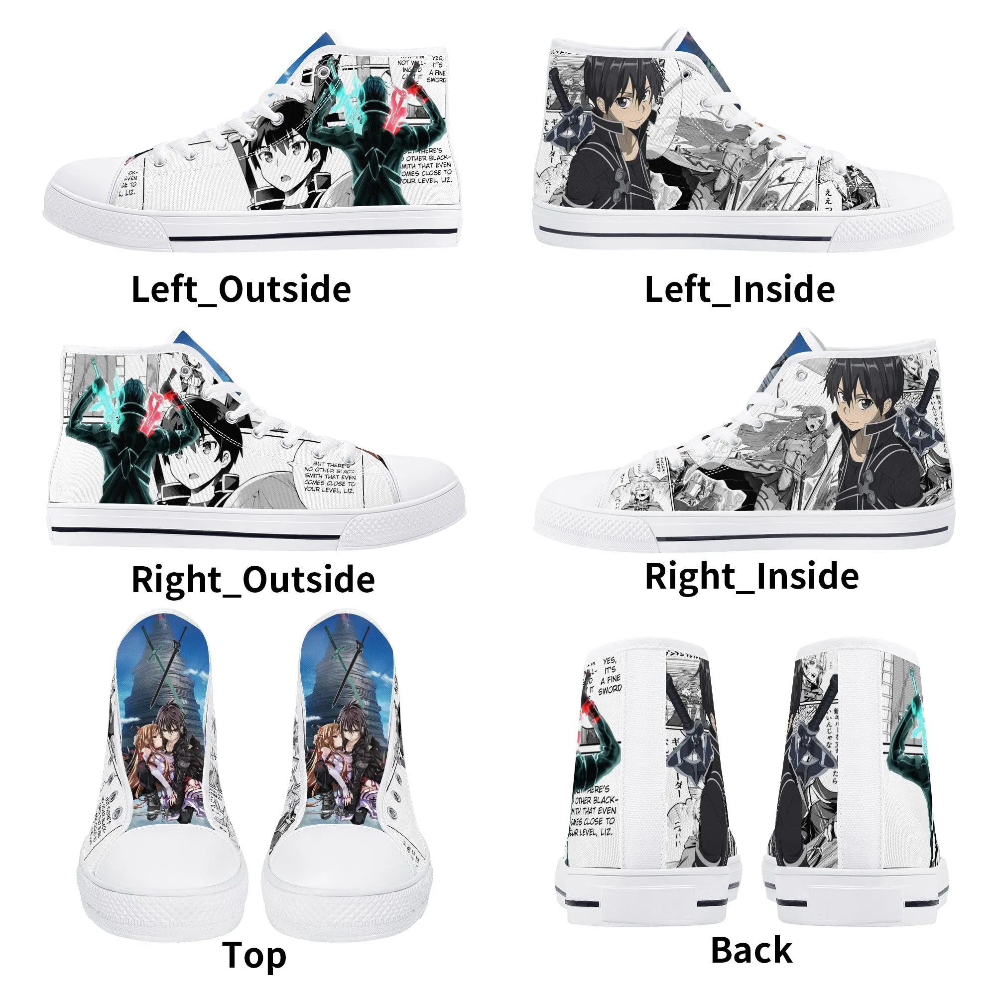 SAO Anime Mens High Top Canvas Shoes