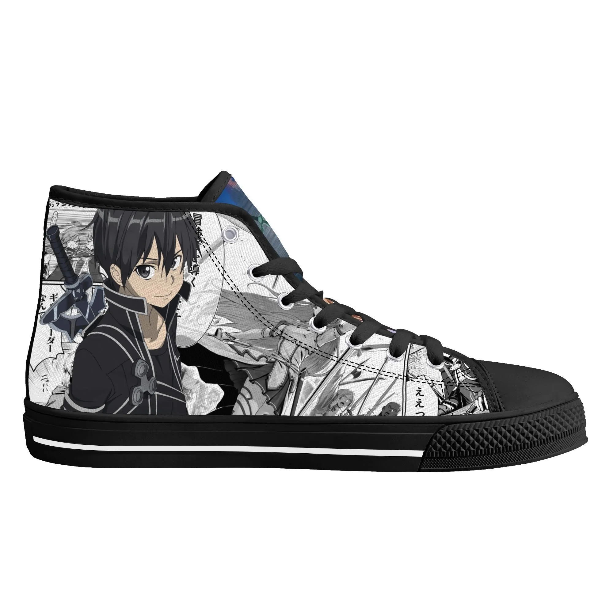 SAO Anime Mens High Top Canvas Shoes