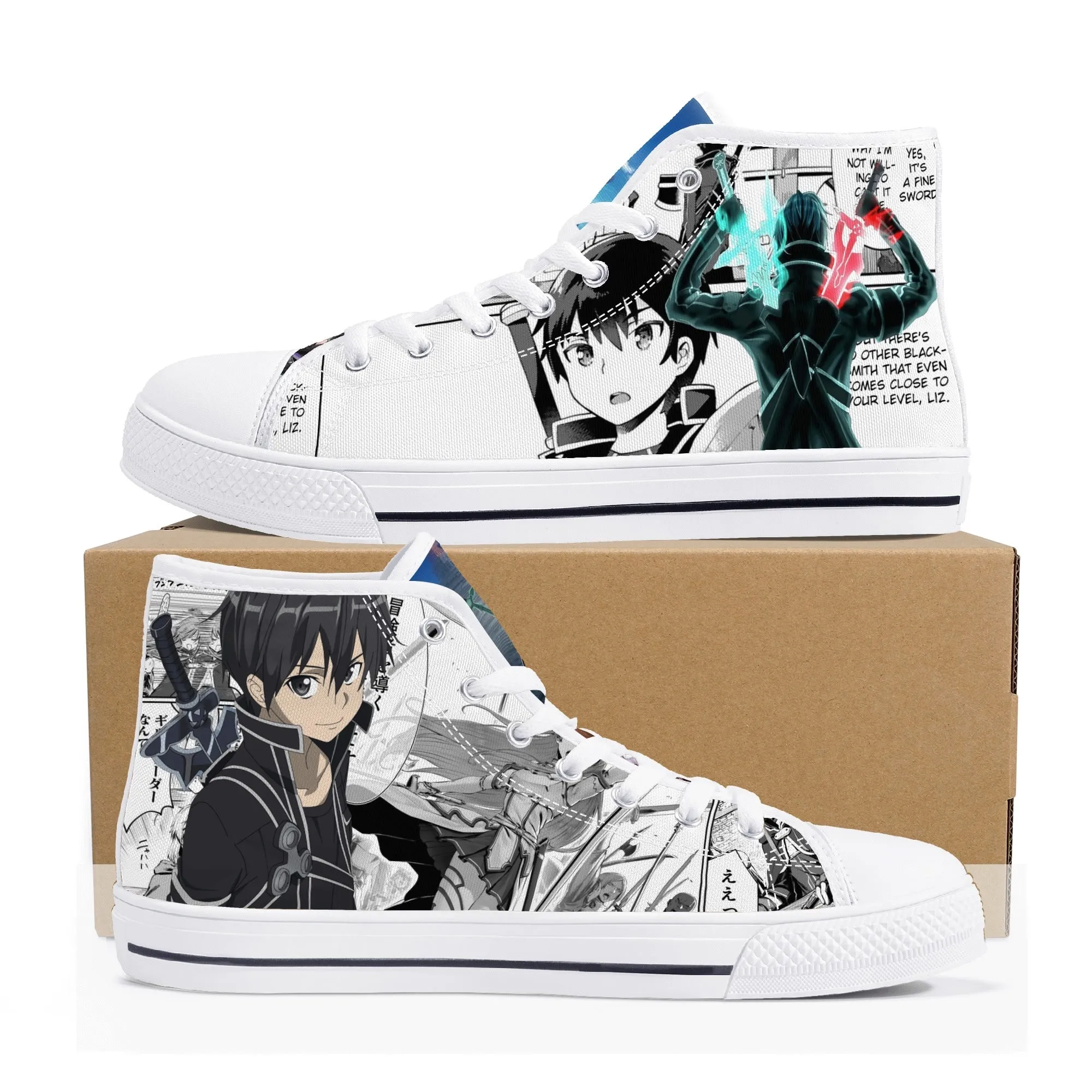 SAO Anime Mens High Top Canvas Shoes