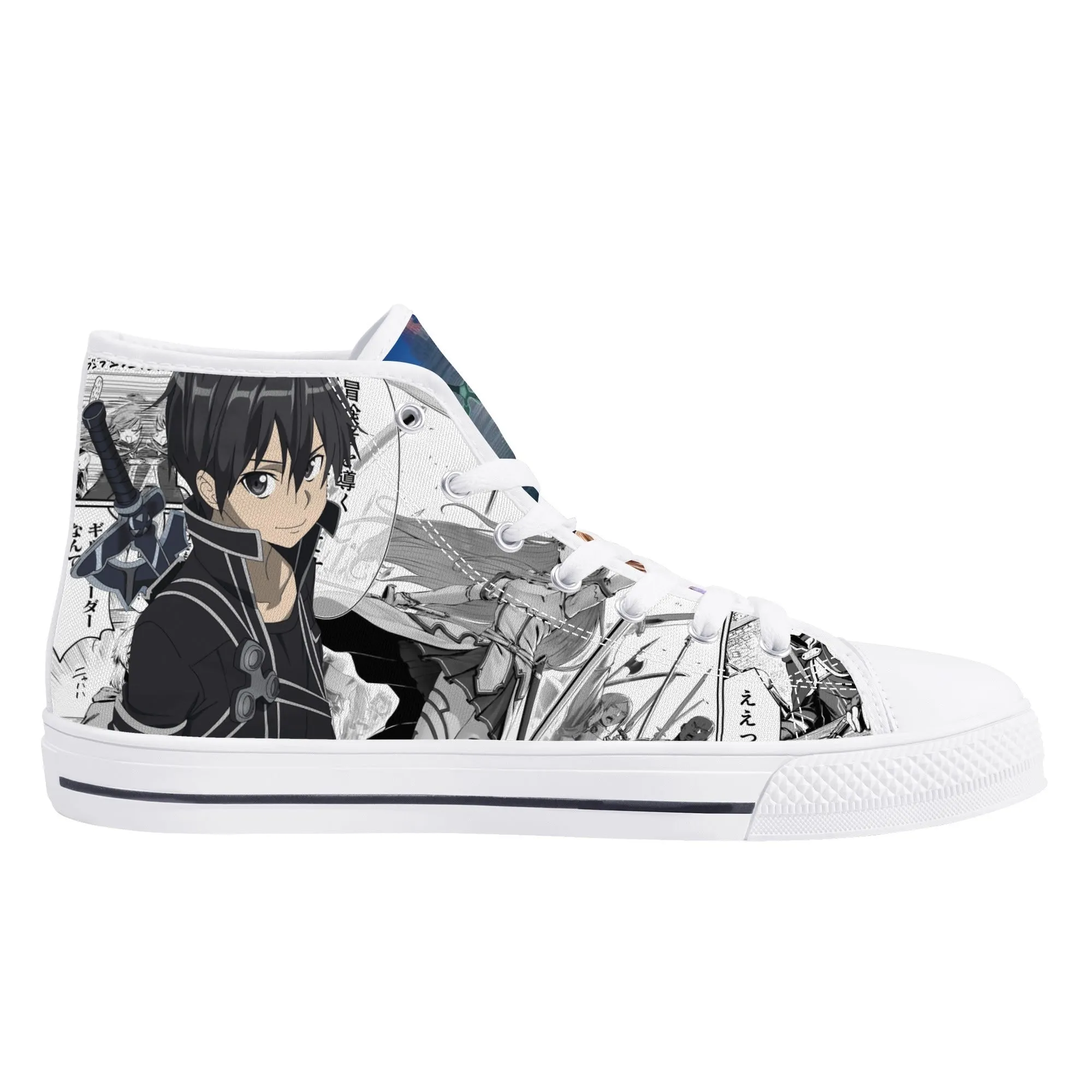 SAO Anime Mens High Top Canvas Shoes