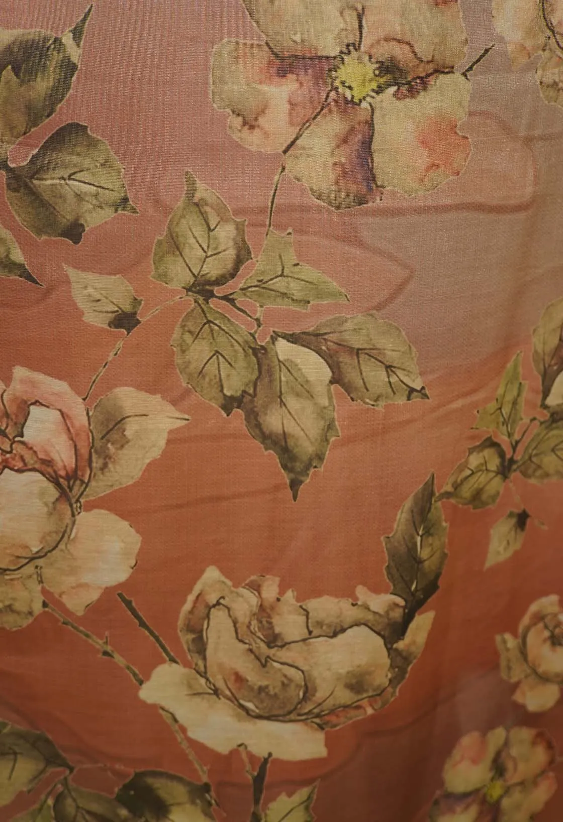 Sophisticated cotton silk With  floral printed And golden Zari border Wrap in 1 minute Saree