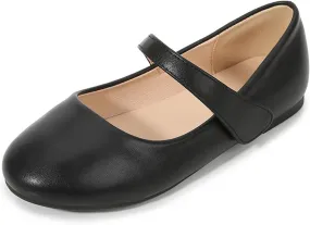 Toddler Girls Mary Jane Ballerina Flat Dress Shoes, Kids Princess Easy Buckle School 𝐔niform Church Formal Shoes