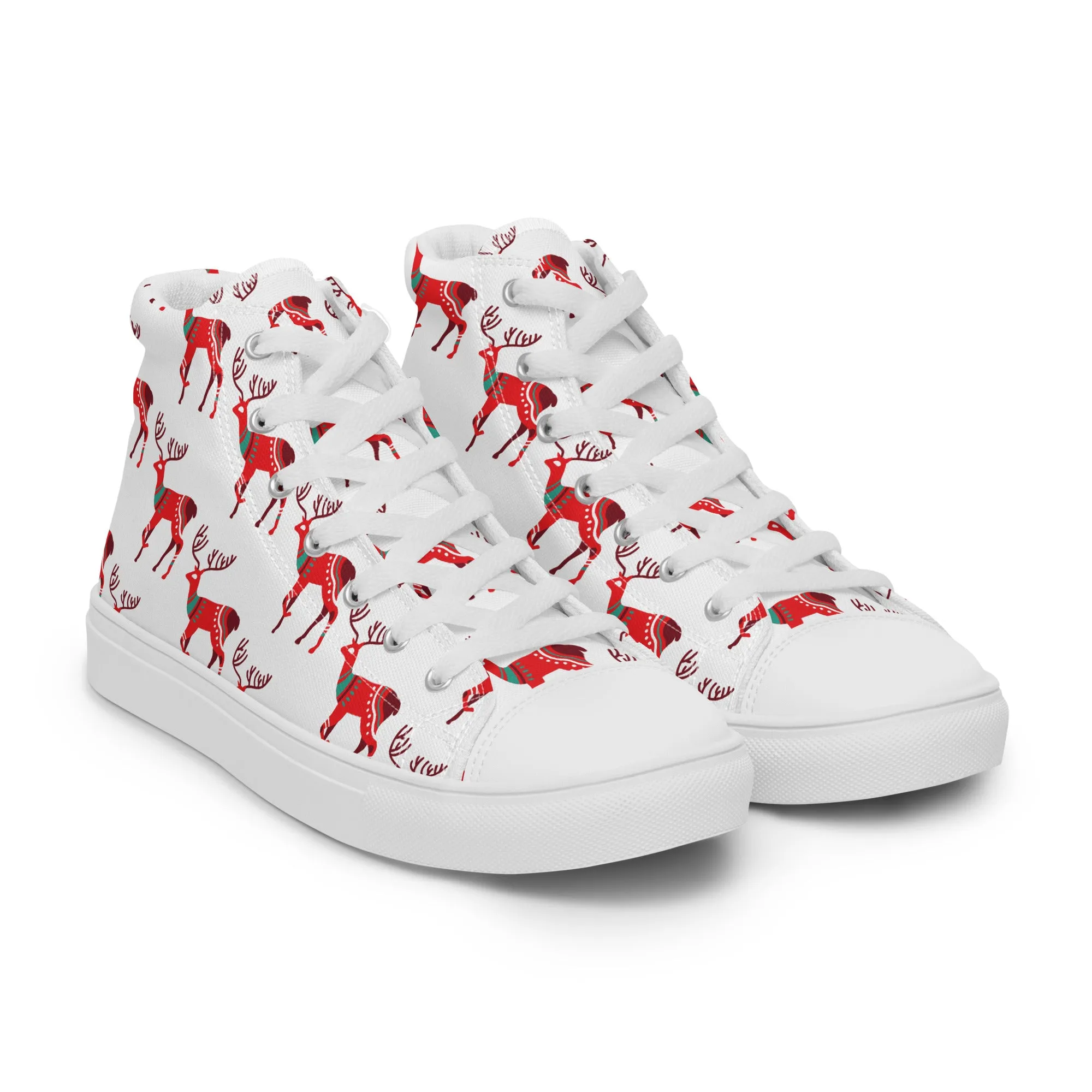 Women Christmas High Top Canvas Shoes (Glamourange Holiday Magic Canvas Shoes For Women - 001)