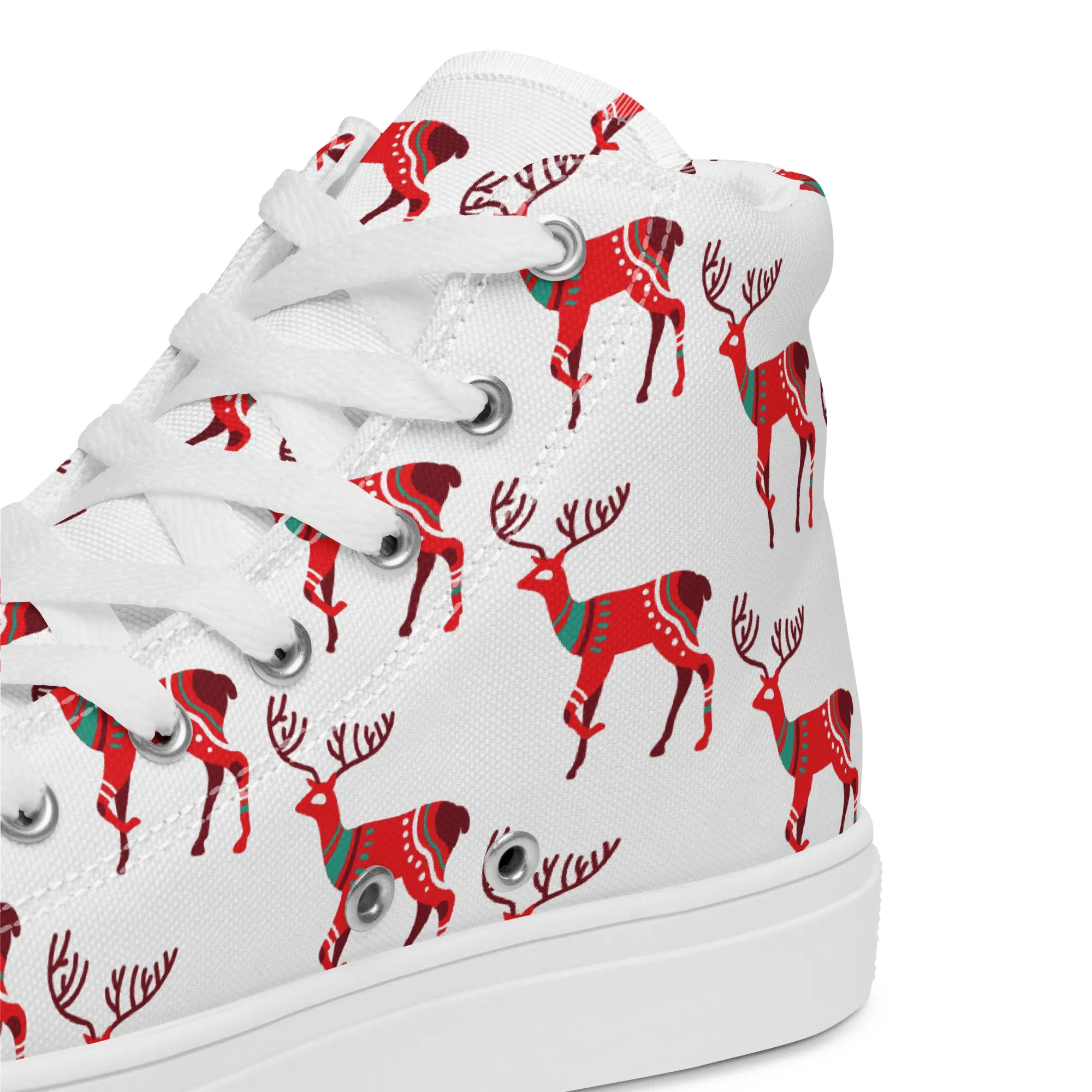 Women Christmas High Top Canvas Shoes (Glamourange Holiday Magic Canvas Shoes For Women - 001)