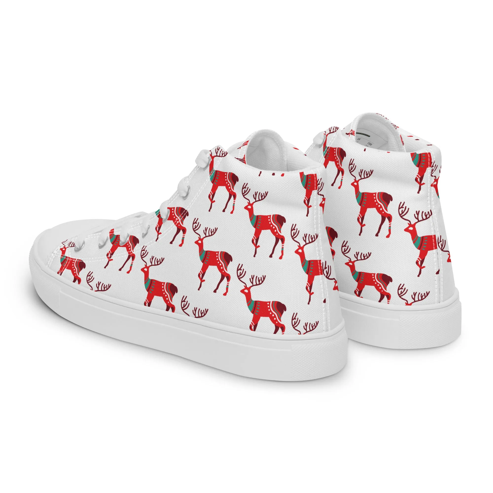 Women Christmas High Top Canvas Shoes (Glamourange Holiday Magic Canvas Shoes For Women - 001)