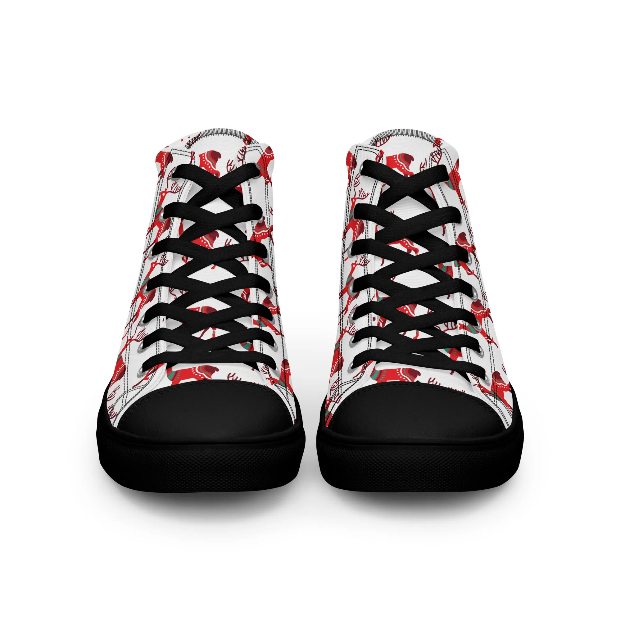 Women Christmas High Top Canvas Shoes (Glamourange Holiday Magic Canvas Shoes For Women - 001)