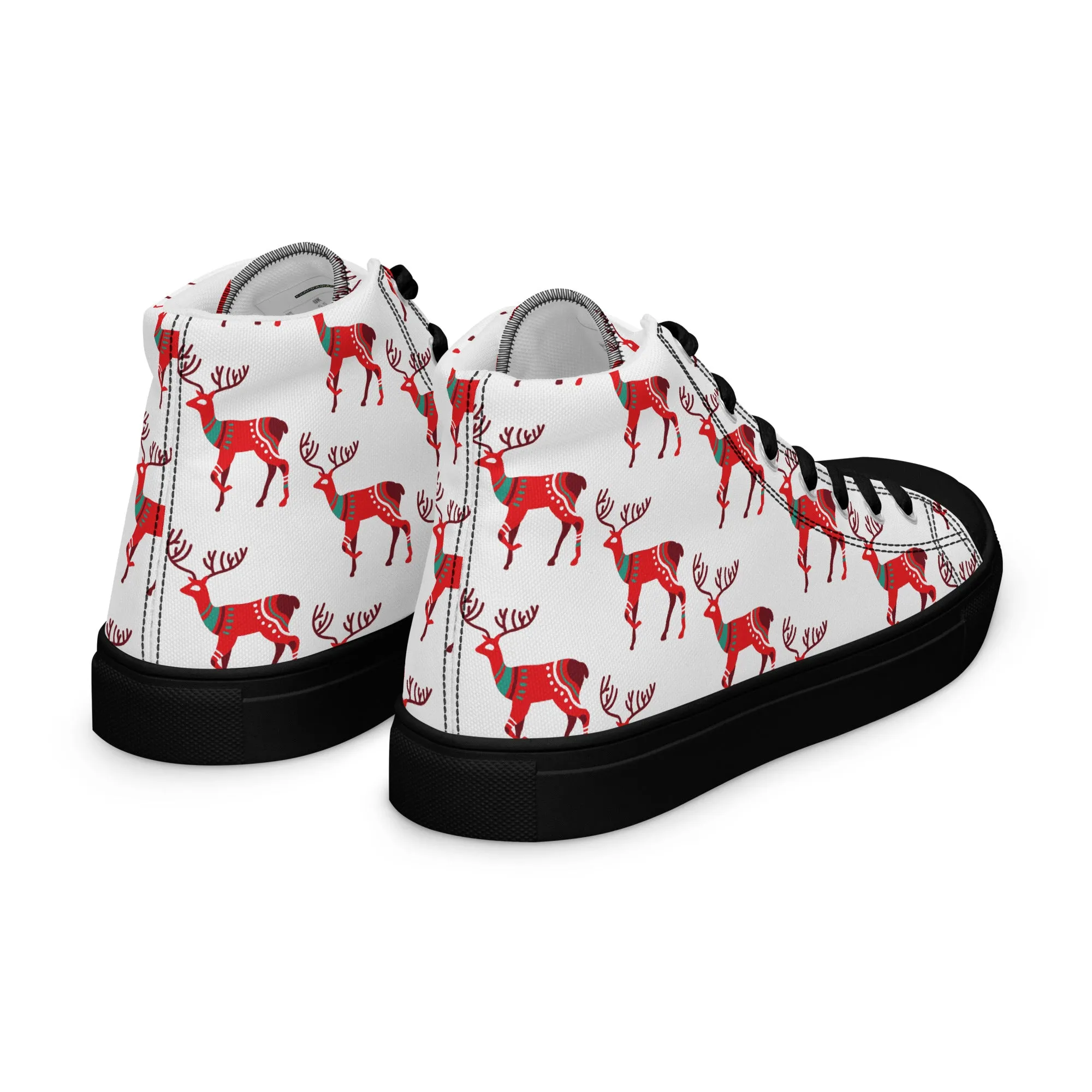 Women Christmas High Top Canvas Shoes (Glamourange Holiday Magic Canvas Shoes For Women - 001)