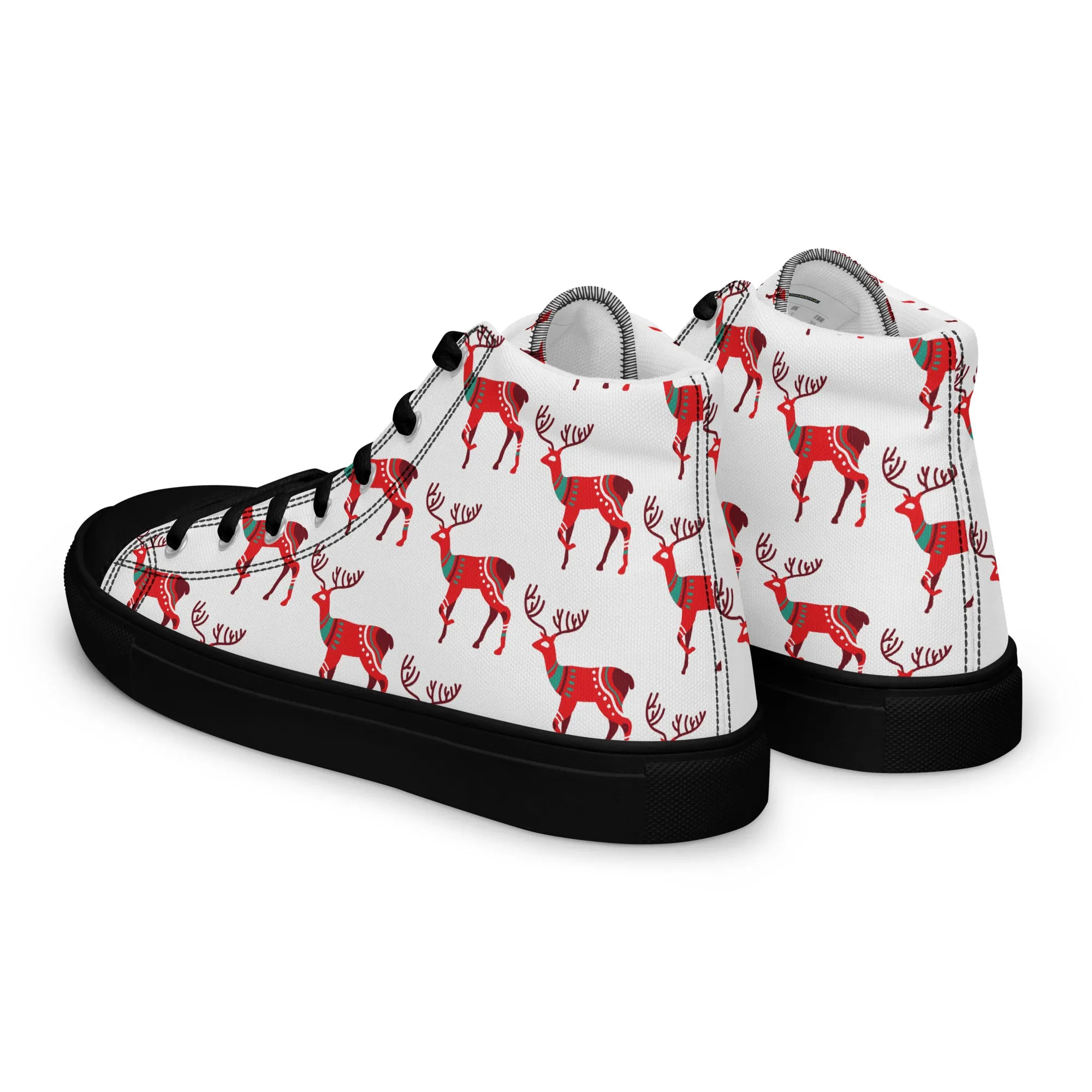 Women Christmas High Top Canvas Shoes (Glamourange Holiday Magic Canvas Shoes For Women - 001)