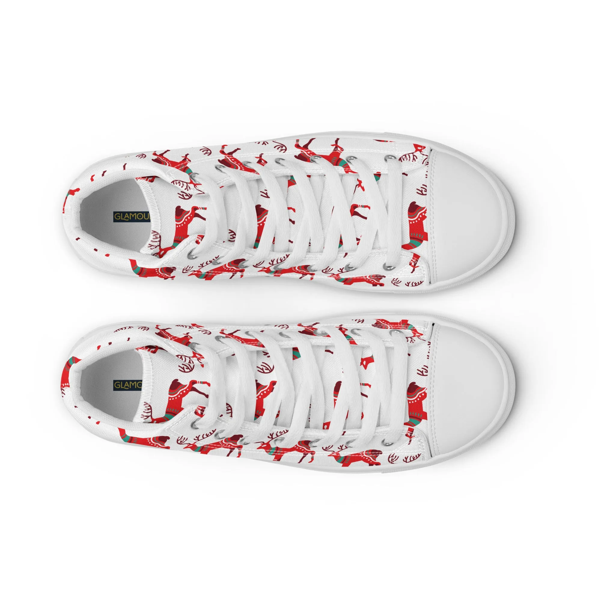 Women Christmas High Top Canvas Shoes (Glamourange Holiday Magic Canvas Shoes For Women - 001)