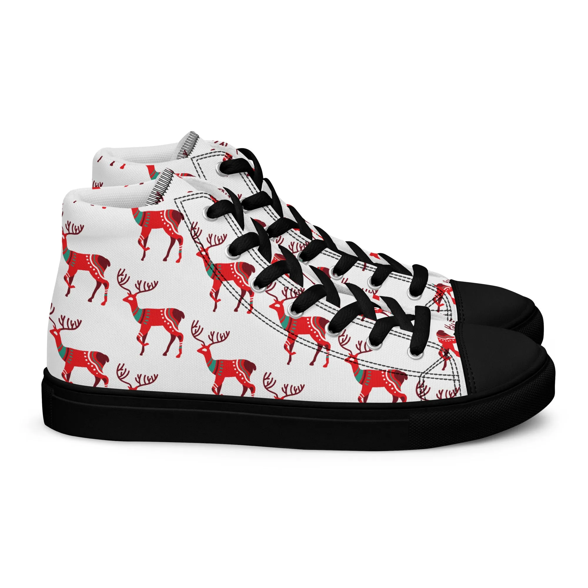 Women Christmas High Top Canvas Shoes (Glamourange Holiday Magic Canvas Shoes For Women - 001)